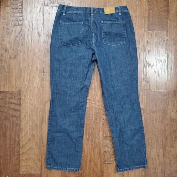 Tommy Hilfiger Patch Pockets Straight Leg Jeans  36" Waist Classic Dark Denim - Picture 3 of 9